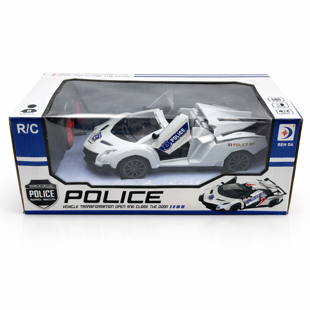 Remote Control Police Car Toy with Opening Doors | R/C Sports Police Car for Kids | High Speed Racing Toy Car Gift