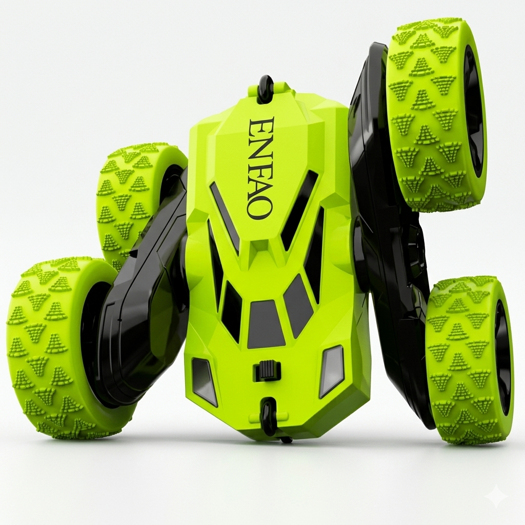 ENFAO 1:28 Storm RC Stunt Car – 2.4GHz Wireless 360° Rotating Off-Road Crawler with All-Terrain Wheels for Kids