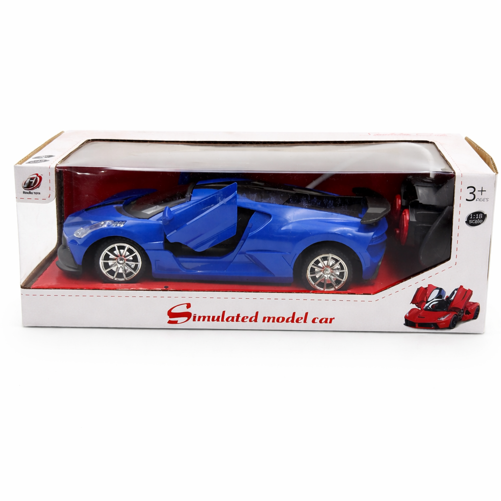 1:18 RC Sports Car with Opening Doors – Remote Control Model Car for Kids with Realistic Design