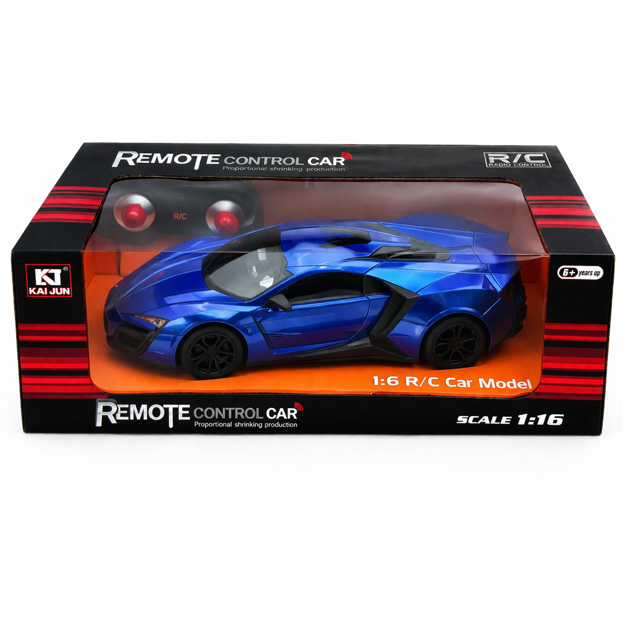 1:16 Scale High-Speed RC Sports Car – Remote Control Racing Car with Rechargeable Battery & Long Range Control (Red/Blue)