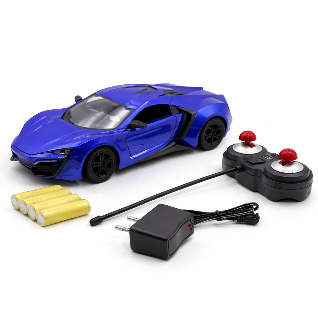 1:16 Scale High-Speed RC Sports Car – Remote Control Racing Car with Rechargeable Battery & Long Range Control (Red/Blue)