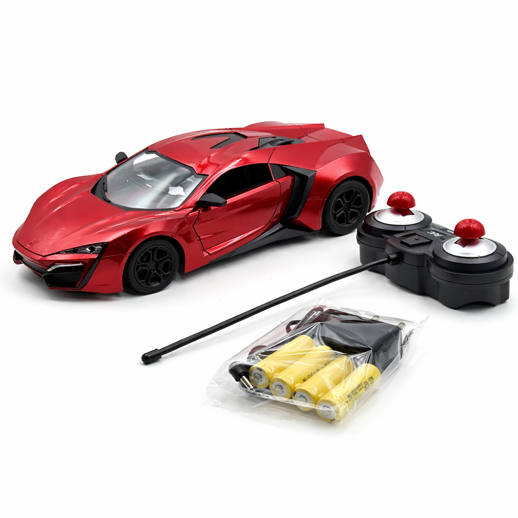 1:16 Scale High-Speed RC Sports Car – Remote Control Racing Car with Rechargeable Battery & Long Range Control (Red/Blue)