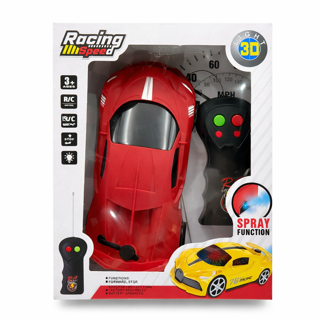 Remote Control Spray Racing Car with Mist Effect | Battery Operated RC Car Toy for Kids (3+ Years)