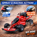 X-Speed RC Formula Racing Car with Spray Function – Steering Wheel Remote Control Car with LED Lights & Rechargeable Battery