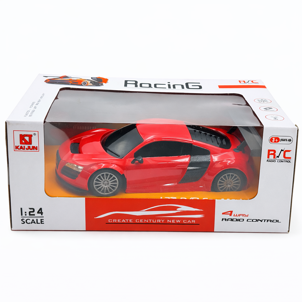 Mini RC Sports Car – 1:24 Scale Racing Toy with 4 Way Remote Control & Rechargeable Battery