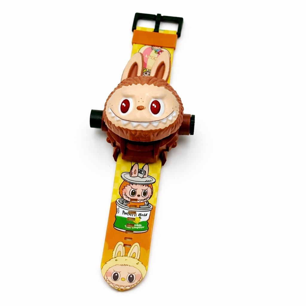 Kids Labubu Cartoon Projection Watch Toy | Cute Bunny LED Projector Watch for Kids | Adjustable Strap Fun Gift Toy