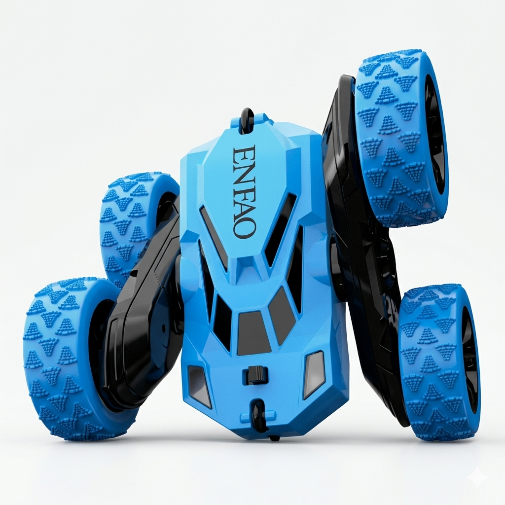 ENFAO 1:28 Storm RC Stunt Car – 2.4GHz Wireless 360° Rotating Off-Road Crawler with All-Terrain Wheels for Kids