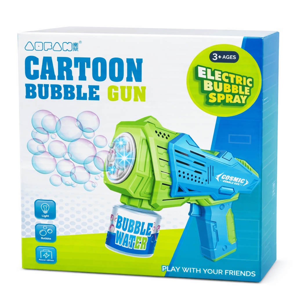 Rechargeable Electric Bubble Gun for Kids with LED Light – Automatic Bubble Spray Toy (3+ Years)
