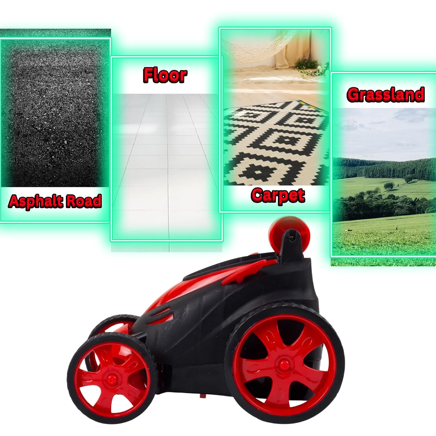 Rotating & Rolling Rechargeable Small Stunt Racing Car Toy Comes with USB Charging Cable & Remote Controller | Red Color, Power Source: Lithium Rechargeable Battery for Car (Included)