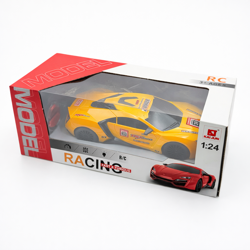 High-Speed 1:24 RC Racing Car for Kids – Remote Control Sports Car with 4-Way Steering & Rechargeable Battery