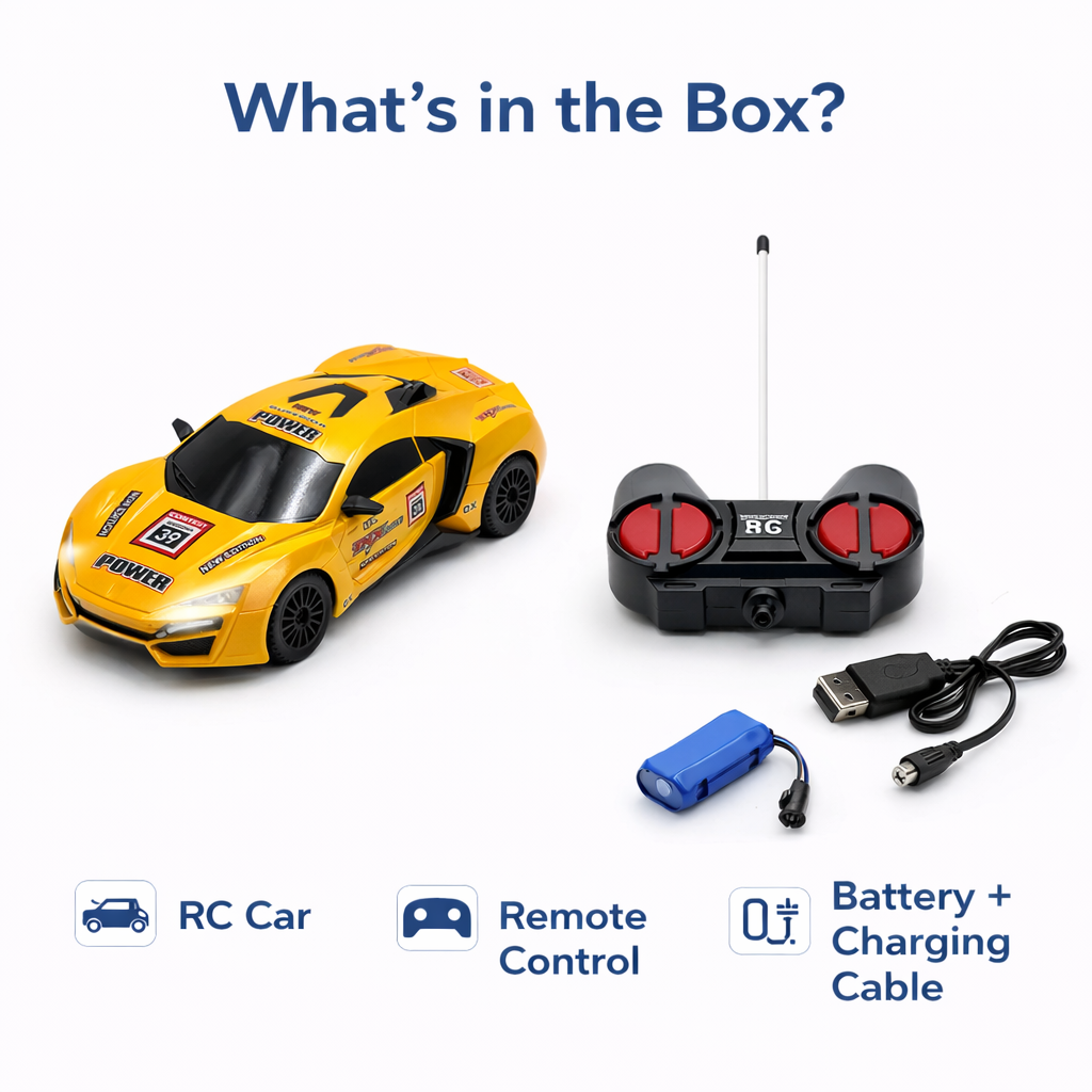 High-Speed 1:24 RC Racing Car for Kids – Remote Control Sports Car with 4-Way Steering & Rechargeable Battery