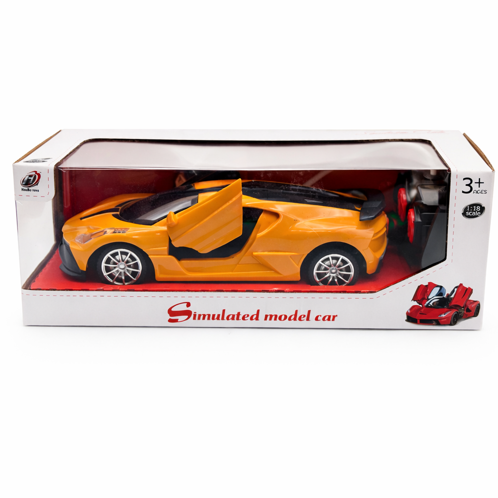 1:18 RC Sports Car with Opening Doors – Remote Control Model Car for Kids with Realistic Design