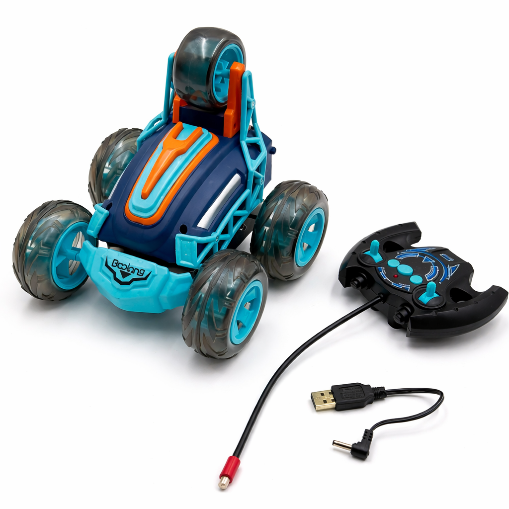 360° Rollover Stunt RC Car for Kids – Double-Sided Remote Control Car with LED Lights & USB Rechargeable Battery