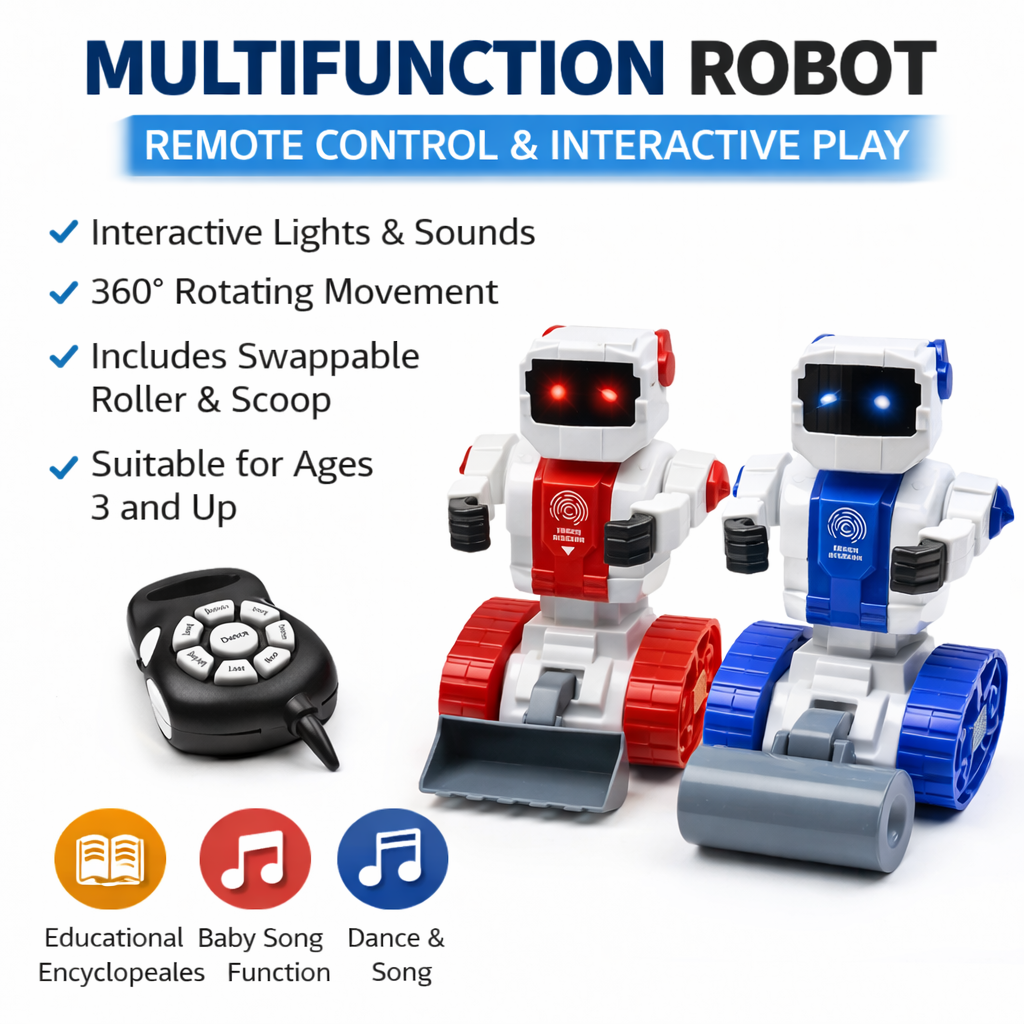 Intelligent Remote Control Robot Toy for Kids – Dancing, Music, Stories & LED Lights with Accessories (3+ Years)