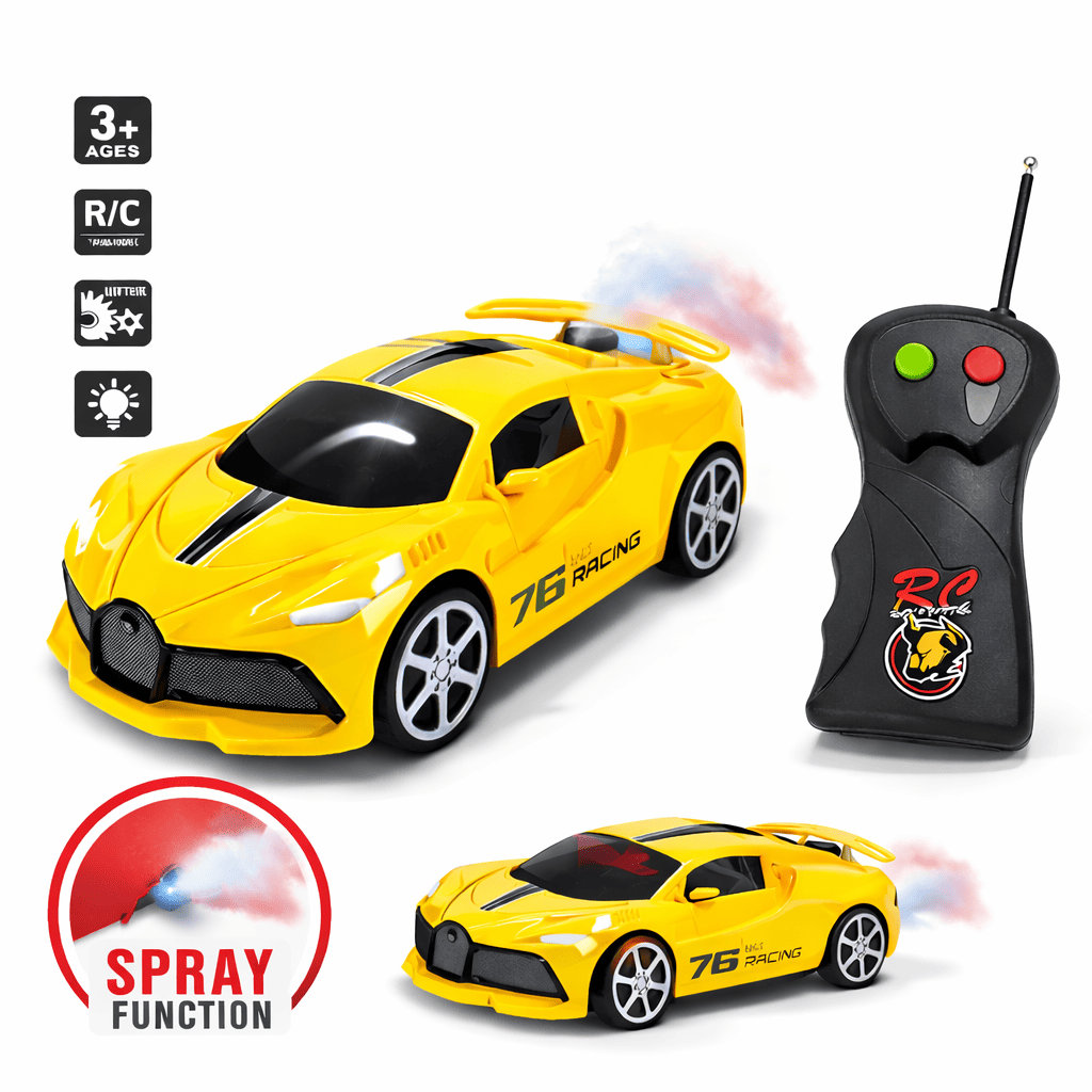 Remote Control Spray Racing Car with Mist Effect | Battery Operated RC Car Toy for Kids (3+ Years)