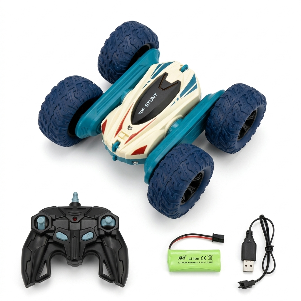 Storm X5 360° Stunt RC Car – 2.4GHz Wireless Double-Sided Racing Car with LED Lights & Rechargeable Battery for Kids