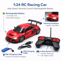 Mini RC Sports Car – 1:24 Scale Racing Toy with 4 Way Remote Control & Rechargeable Battery