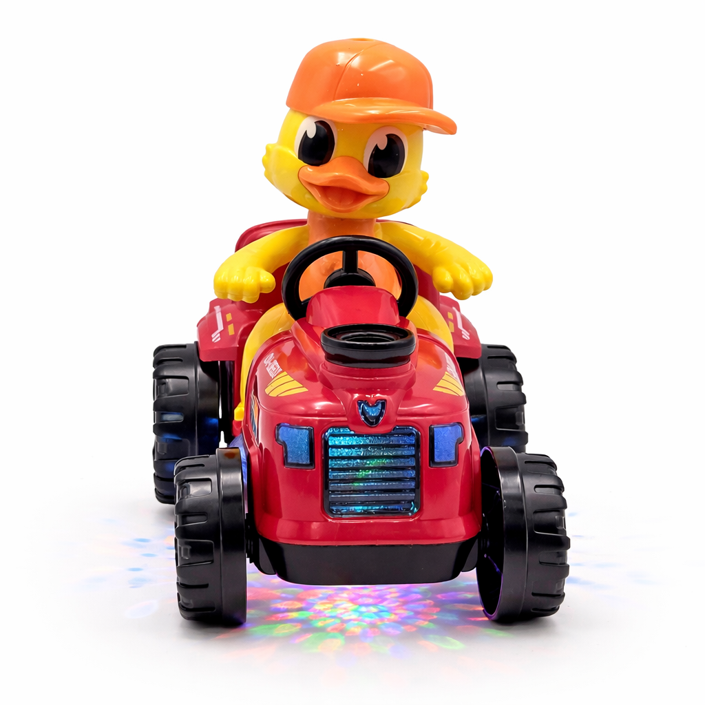 Duck Farmer Car Toy with 360° Rotation, Lights & Music | Automatic Dancing Toy Car for Kids (3+ Years)