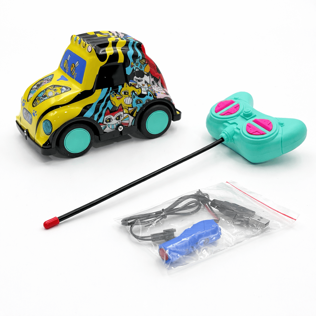 Cute Fantasy Remote Control Car for Kids | Light & Sound Cartoon RC Toy Car | Rechargeable Fun Gift (Age 3+)