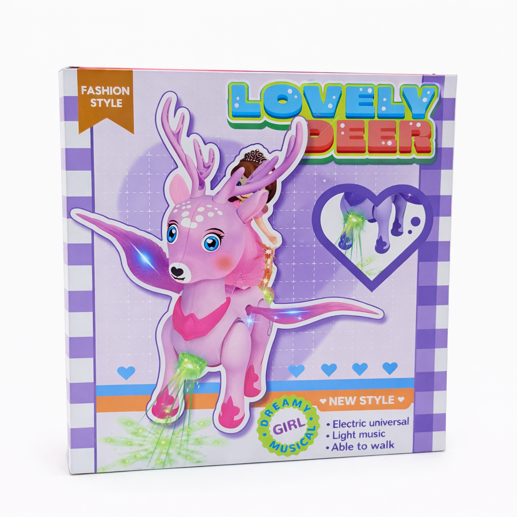 Lovely Deer Princess Toy with Lights, Music & Walking Action | Battery Operated Fantasy Toy for Kids (3+ Years)