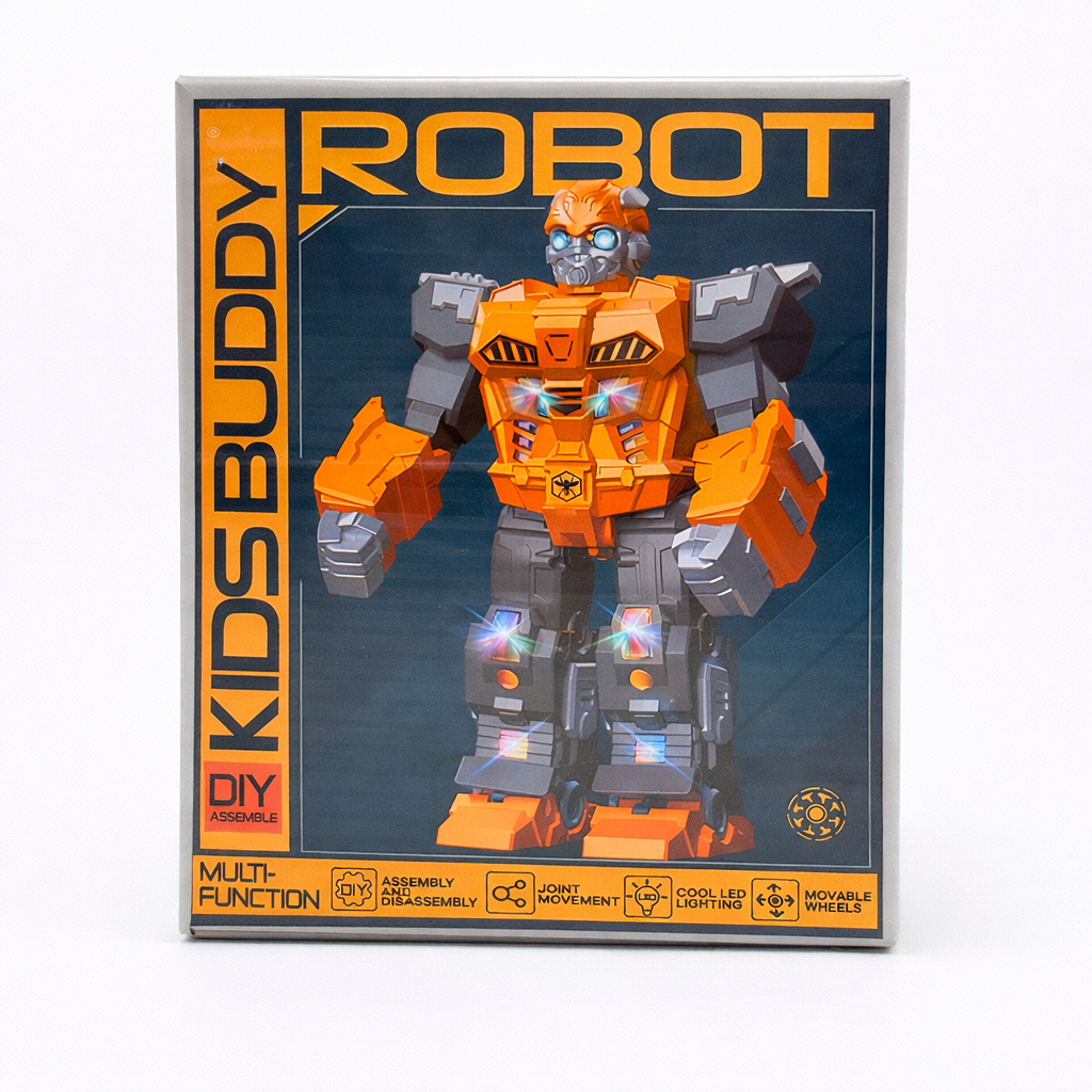 Kids Buddy DIY Robot Toy with LED Lights & Movable Parts | Assembly Building Toy for Kids (8+ Years)
