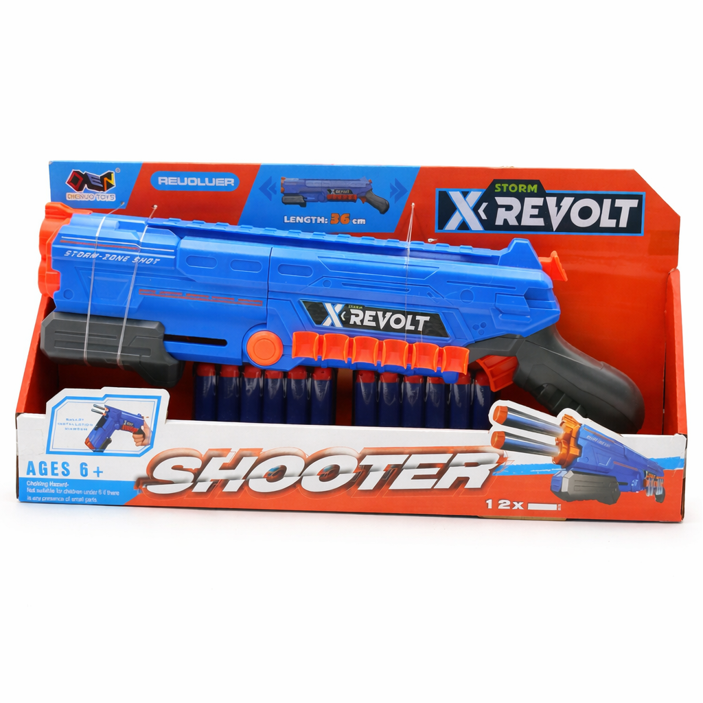 X-Revolt Storm Shooter Toy Gun with Foam Darts | Large Size Dart Blaster for Kids | Soft Bullet Shooting Game (6+)