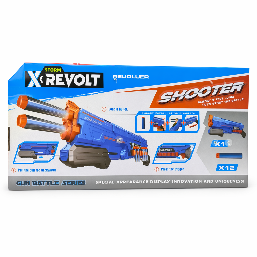 X-Revolt Storm Shooter Toy Gun with Foam Darts | Large Size Dart Blaster for Kids | Soft Bullet Shooting Game (6+)