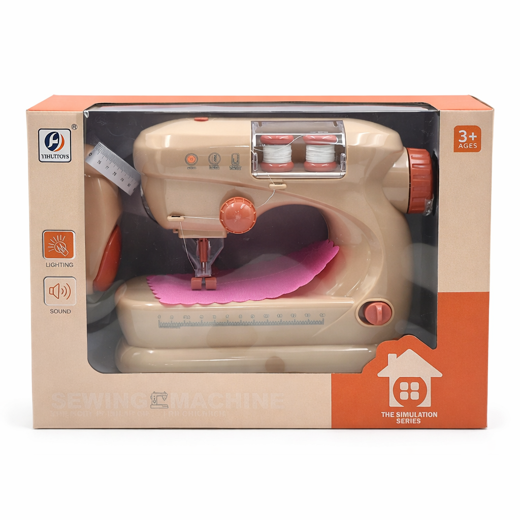 Kids Sewing Machine Toy with Light & Sound | DIY Pretend Play Stitching Machine | Educational Toy for Girls & Boys (3+ Years)